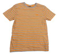 Šedo-oranžové pruhované tričko Lee Cooper