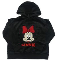 Černá plyšová mikina s Minnie a kapucí Disney