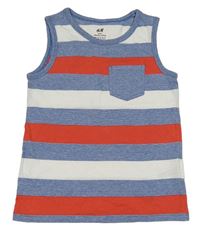 Modro-bílo-červené pruhované tílko H&M