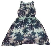 Světlemodré šaty s palmami H&M