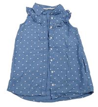 Světlemodré lehké riflové šaty se srdíčky H&M