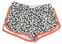 Bílo-černo-barevné kraťasy s leopardím vzorem M&S