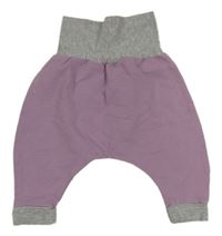 Fialovo-šedé baggy tepláky se smajlíkem 