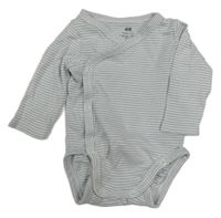 Šedo-bílé pruhované zavinovací body H&M