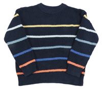 Tmavomodro-barevný pruhovaný svetr M&S