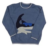Šedomodrý svetr se žralokem Mothercare