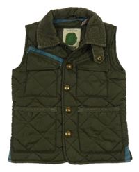 Khaki šusťáková prošívaná zateplená vesta Joules