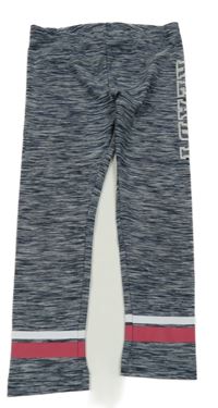 Tmavomodré melírované legíny s nápisem a pruhy Pocopiano