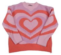Fialovo-růžovo-červený svetr se srdíčkem George