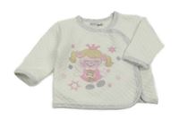 Bílá propínací žebrovaná mikina s vílou Ergee