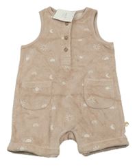 Nové - Světlerůžový froté kraťasový overal se sluníčky Next