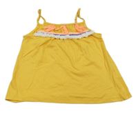 Hořčicový top s třásněmi Matalan