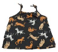 Tmavošedý top se zvířátky H&M