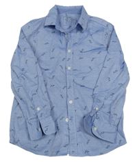 Světlemodrá košile s ptáčky C&A