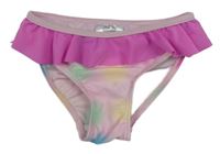 Světlerůžovo-fialovo-barevné plavkové kalhoty s volánkem Nickelodeon