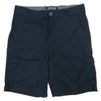 Tmavomodré plátěné kraťasy H&M