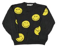 Antracitový svetr se smajlíky H&M