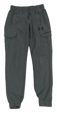 Antracitové šusťákové cargo cuff kalhoty Under Armour