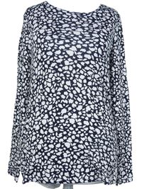 Dámské tmavomodro-bílé vzorované triko M&S