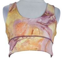 Dámský růžovo-oranžový batikovaný sportovní crop top Workout 