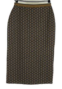 Dámská černo-béžová vzorovaná pouzdrová pletená midi sukně H&M