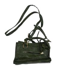 Dámská khaki koženková crossbody kabelka 