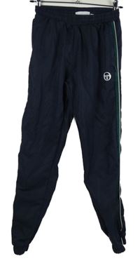 Pánské tmavomodro-zelené šusťákové kalhoty Sergio Tacchini 