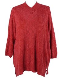 Dámský tmavorůžový ažurový třpytivý žinylkový svetr Pediha 