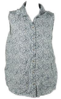 Dámská bílo-modrá kytičkovaná halenka  Bonmarché 