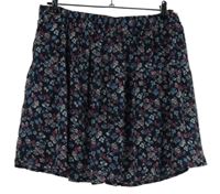 Dámská tmavomodrá kytičkovaná šifonová sukně s motýlky Janina 