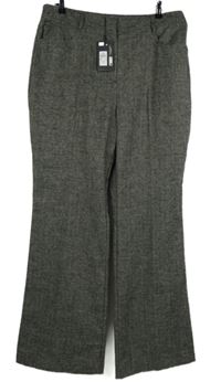 Nové - Dámské šedé vzorované kalhoty s puky Primark 