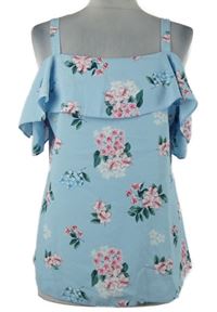 Dámská světlemodrá květovaná halenka s volnými rameny George 