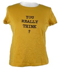 Dámské okrové tričko s nápisem Pimkie 