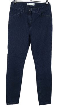 Dámské tmavomodré vzorované skinny rifle Next 