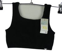 Nové - Dámský černý žebrovaný crop sportovní top Primark 