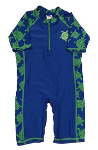 Modro-zelený UV overal se želvami Pusblu
