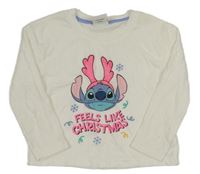 Bílé úpletové vánoční triko se Stitchem Primark
