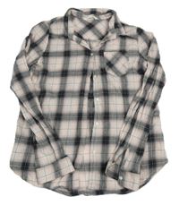 Černo-růžová kostkovaná halenka H&M