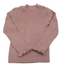 Starorůžový žebrovaný svetr Nutmeg