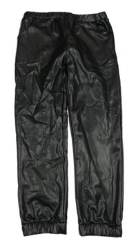 Černé koženkové kalhoty 