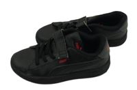 Černé koženkové boty s logem Puma vel.33