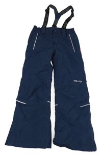 Tmavomodré šusťákové oteplovačky s kšandami Trollkids