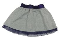 Šedo-fialová tepláková sukně kids