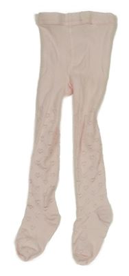 Světlerůžové silonové punčocháče se srdíčky