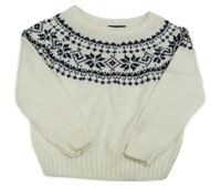Bílo-černý svetr se vzorem 
