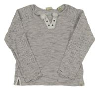 Bílo-černo-červené pruhované triko 