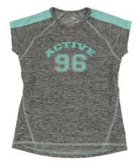 Šedo-modré melírované sportovní tričko s číslem 