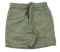 Khaki plátěné kraťasy s tygry Primark