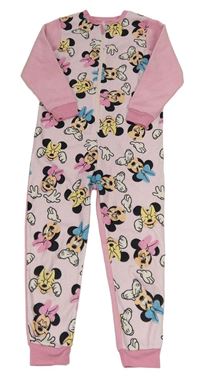 Světlerůžový fleecový overal s Minnie Disney
