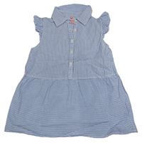 Světlemodro-bílá pruhovaná polo halenka 